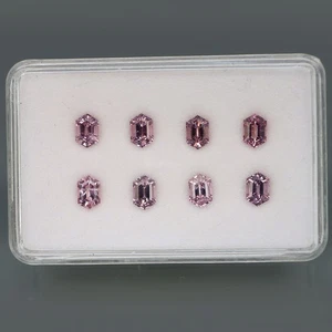 Hexagon 6x4mm.Ravishing Color Natural Lavender Spinel Myanmar 8Pcs/4.48Ct. - Picture 1 of 6