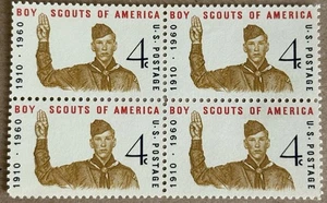 1960 Boy Scouts MNH OG Unused 4c Block Of 4 U.S. Postage Stamp Scott# 1145 - Picture 1 of 2