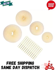 4pcs Hair Donut Hair Bun Shaper Set,Chignon Bun Maker Hair Ring Style for Dancer - Picture 1 of 8