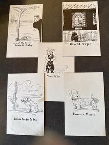 Fünf (5) Vintage Vincent Zito humorvolle Hund Lithographie Kartendrucke 1930er Set 2 - Bild 1 von 6
