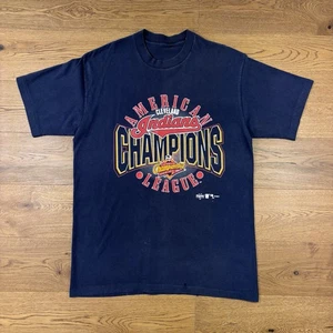 Vintage Majestic MLB 1997 Cleveland Indians Baseball Single Stitch T-Shirt | L - Picture 1 of 5