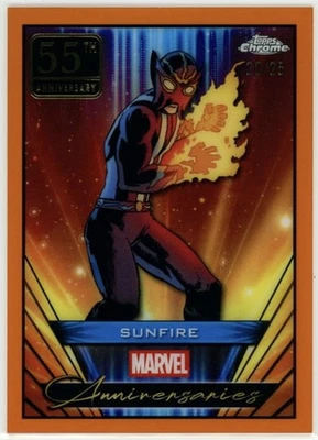 2025 TOPPS MARVEL CHROME SUNFIRE 55th ANNIVERSARY ORANGE REFRACTOR /25 MINT! - Image 1 of 2