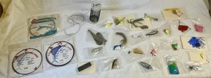 Angelset aus Tacklebox Vintage Stahlbleie, Baitcage, Spinner und Köder - Bild 1 von 11