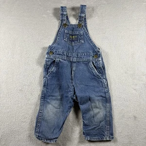 Vintage Oshkosh B'Gosh Overalls Size 18m Denim Blue 90s #2B - Picture 1 of 10