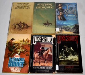 Lot of 6 Luke Short Vintage Western Paperback Books - Picture 1 of 11
