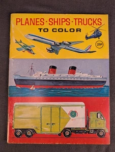 1969 Vintage "Planes-Ships-Trucks To Color" Coloring Book Playmore UNUSED!! - Bild 1 von 8