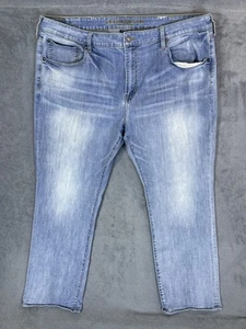 American Eagle Jeans Herren 44x32 blau helle Waschung Original Straight Preppy Stretch - Bild 1 von 10