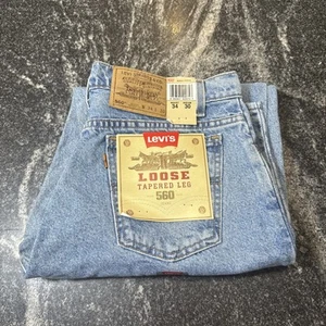 Vintage 90s Levi’s 560 Orange Tab Jeans 34x30 Loose Tapered Leg USA Made NEW! - Picture 1 of 8