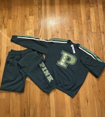 Victoria's Secret PINK Dark/Light Green Tracksuit Set - small pant / medium top - Image 1 of 4