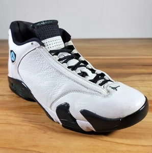 Air Jordan 14 Retro Schuhe weiß schwarz oxidiert grün 2016 Herren Größe 9,5 Mitte - Bild 1 von 16