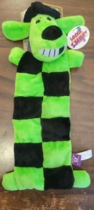 Multipet Smiling Loofa Dog Squeaker Mat Toy choice of Devil or Frankenstein - Picture 1 of 8