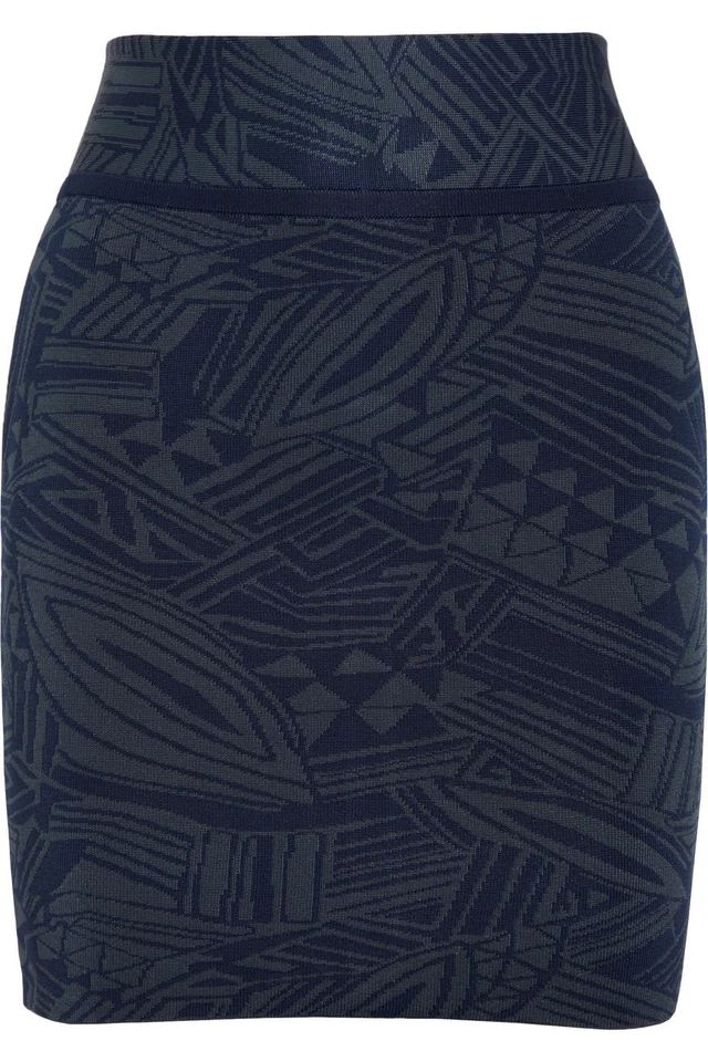  CUT 25 Patterned STRETCH Legion SKIRT Jacquard KNIT Techno MINI ( L ) - Image 1 of 4