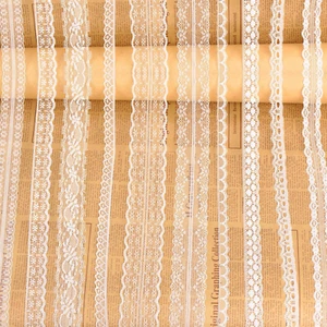 Cinta De Encaje Blanco Con Patrones Variados Color Crema Vintage Para Costura - Imagen 1 de 12