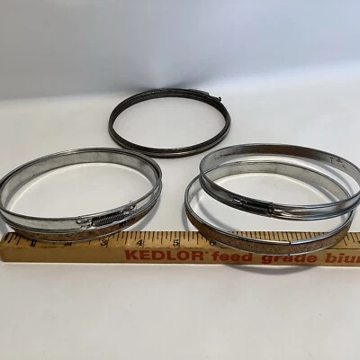 Vintage Lot Of 3 Metal Round Embroidery 2 Are Hoop Cork Lined 1 W/ Screw ~5” ** - Image 1 of 4