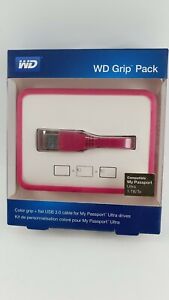 Genuine WD Grip Pack Case For 1 TB My Passport Ultra USB Cable Fuchsia NEW