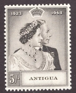 1949 Antigua Sc# 99 - 5 Shilling, KGVI & QE Silver Wedding - MH Cv$13 - Picture 1 of 1
