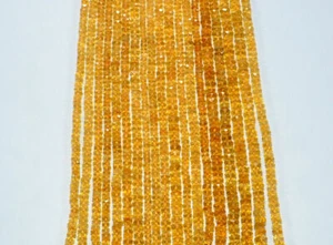 100%Natural Citrine 3-4 mm Faceted Rondelle Beads Necklace 13" 1Strand - Picture 1 of 7