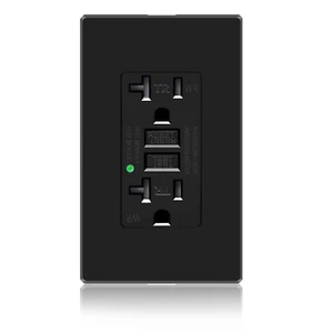 Black GFCI Outlet 20Amp Tamper Resistant Weather Resistant Duplex Receptacle NEW - Picture 1 of 12