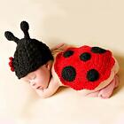 2Pcs/Set Newborn Babies Ladybug Suit Costume Crochet 0 to 6 Months Girls