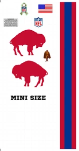 BUFFALO BILLS Mini FUSSBALL HELM AUFKLEBER MIT STREIFEN 8 Mil Throwback - Bild 1 von 1