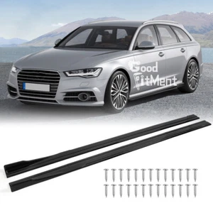 Diffusore spoiler labbro splitter minigonne laterali lucide 2,2 m per Audi A6 4G C7 - Foto 1 di 11
