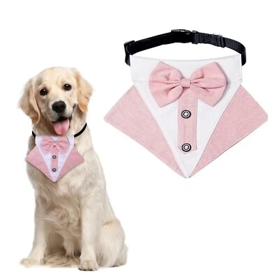 Tuxedo Dog Bandana Adjustable Wedding Collar Small Medium Dogs Birthday M - Изображение 1 из 4