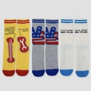  Hasbro 3 Pack Game Night Mens Fun Socks Size 10-13 Junk Food Operation Monopoly - Picture 1 of 7