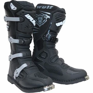 Adult Wulfsport MX Motorcycle Motocross Quad Wulf Trackstar Black Boot Off Road - Picture 1 of 1