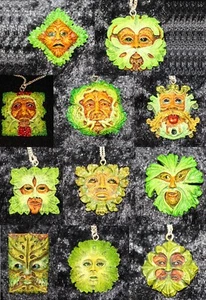 Pendientes de collar colgante de solapa pagano broche insignia verde - Imagen 1 de 81