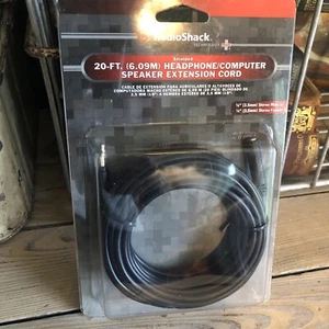 Radio Shack 20 pies Auriculares Computadora Altavoz Cable de Extensión Nuevo 42-2562 1/8” - Imagen 1 de 7