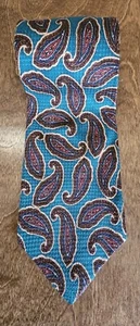 Ralph Lauren CHAPS - Men's Teal/Blue/Red Paisley Silk Neck Tie 3.5"W x 59"L Vtg - Picture 1 of 9