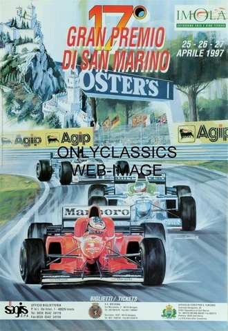 1997 SAN MARINO GRAND PRIX FORMULA ONE AUTO RACING POSTER MICHAEL SCHUMACHER F1 Cover