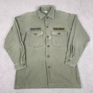 US Army Utility Hemd Herren 15,5 x 31 grün OG 107 Vietnam Ära 60er Satin Vintage - Bild 1 von 12