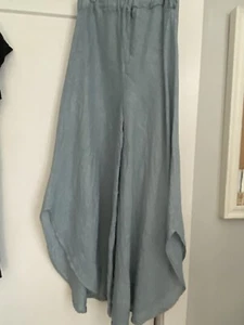 Suzy D London Hose Sahara Leinen weites Bein Seitenschlitz L - Bild 1 von 6