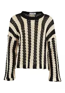 HAILYS Striped Jumper Ar44iela Black - Picture 1 of 1