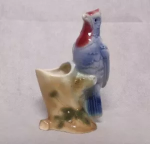 Royal Copley Blue Bird on Tree Branch Planter Vase 6" Tall - Picture 1 of 10