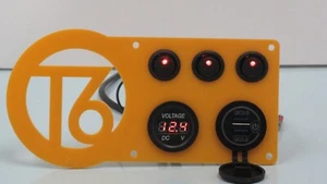 Campervan Camper Switch Panel 3 x 12V Switches 2 x USB & Voltmeter - Picture 1 of 5
