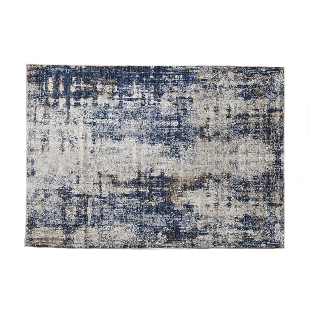  Navy Abstract Accent Rug, 5' x 7'