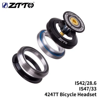 New Bike Bearing Headset 42mm 47mm 1 1/8"-1 1/4" 33mm Tapered Tube fork Headsets - Image 1 of 4
