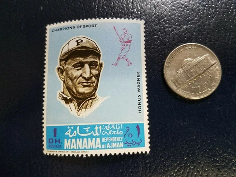 Honus Wagner HOF Champions of Sport ERCOLAND NAPOLI BLUE BACKGROUND Stamp Cover