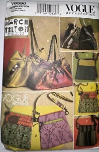 Vogue Marcy Tilton Muster V8590 Vogue Zubehör Geldbörse Handtasche Tragetasche UNGESCHNITTEN - Bild 1 von 3