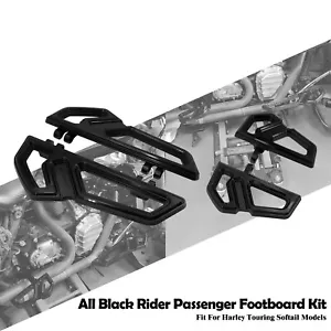 Clavijas de pie negras para conductor y pasajeros Empire para Harley Touring Softail - Imagen 1 de 17