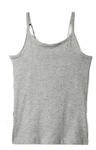 Girls' Basic Soft Camisole Layering Strapped Undershirt Heather Grey Size 7/8 - Picture 1 of 6