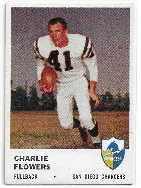 CHARLIE FLOWERS 1961 Fleer card #156 San Diego Chargers Football VG - Image 1 of 1