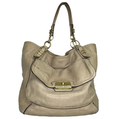 Coach Metallic Tan/Gold Kristin Pinnacle Shopper Fawn Leather Tote Bag F19385 - Image 1 of 4
