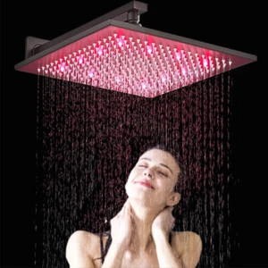 8-16 inch LED Shower Head Rainfall Square Top Sprayer Bathroom Shower Faucet - Picture 1 of 25