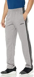 Mens Adidas Essential Fleece Tapered Cuff Pants Sweatpants Joggers 3 Stripe New - Picture 1 of 6