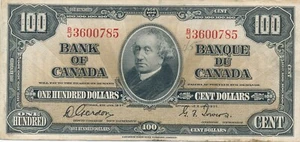 Canada 100 Dollars 1937 BC27b Gordon-Towers BJ3600785 - VF - Picture 1 of 2