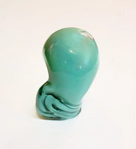 Retro Hand Blown Swirly Art Glass Paperweight with Rough Unfinished Pontil - Bild 1 von 10