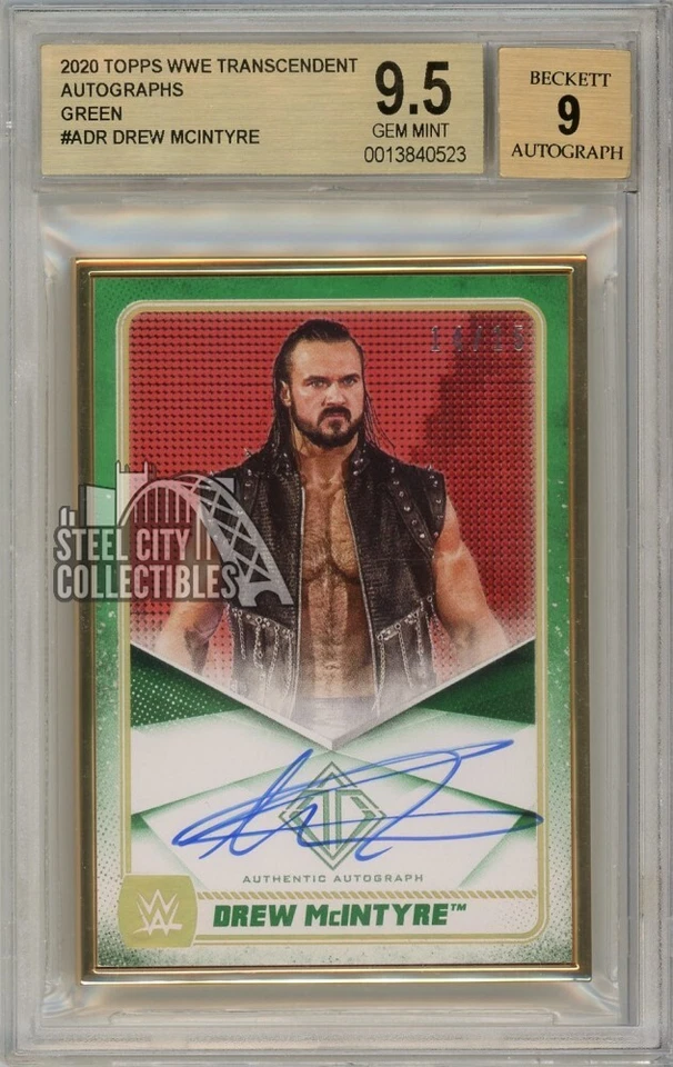 Drew McIntyre 2020 Topps Transcendent WWE Green Autograph Card 14/15 BGS 9.5 - Image 1 of 1